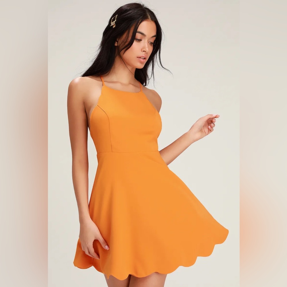Lulus - Play On Curves Orange Backless Dress - XL